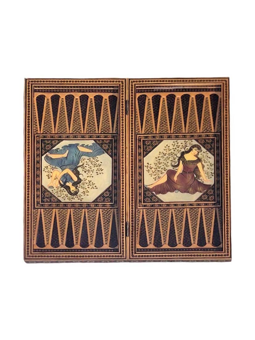 Persian Hand Painted Isfahan Khatam Backgammon Set - 4