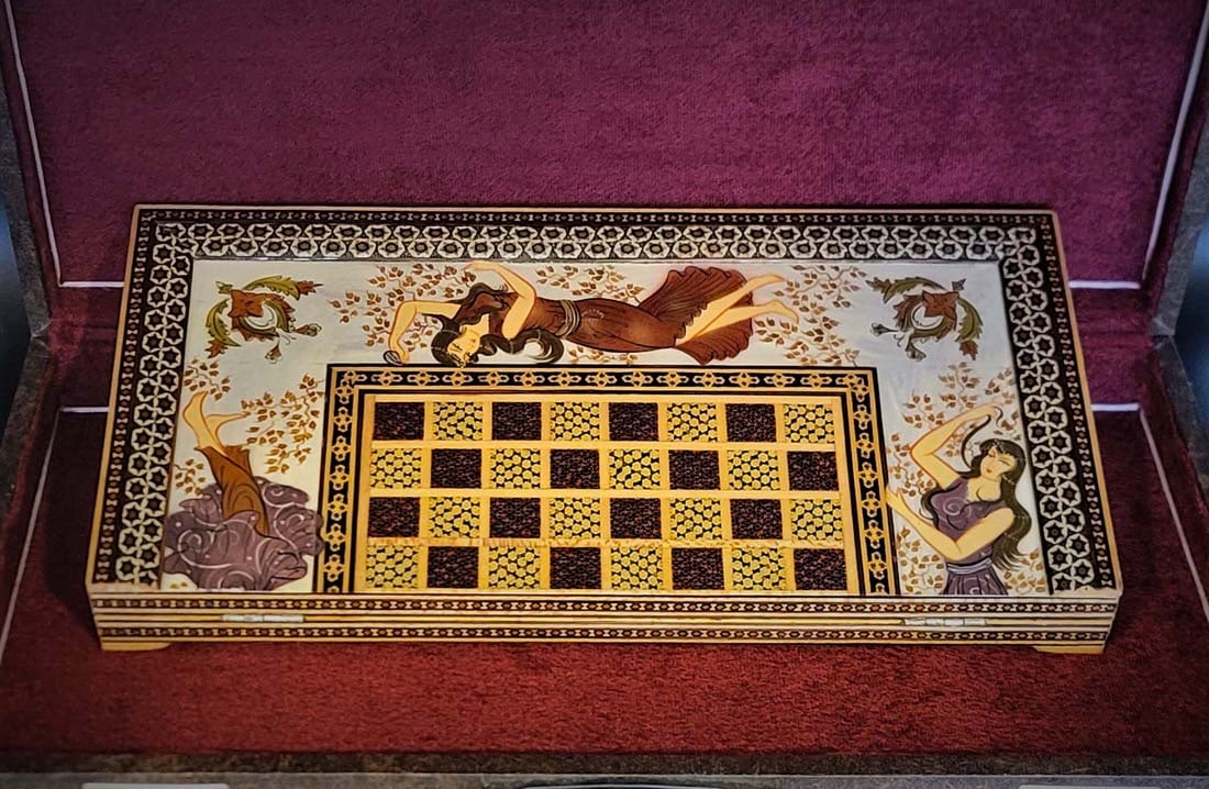 Persian Hand Painted Isfahan Khatam Backgammon Set - 5