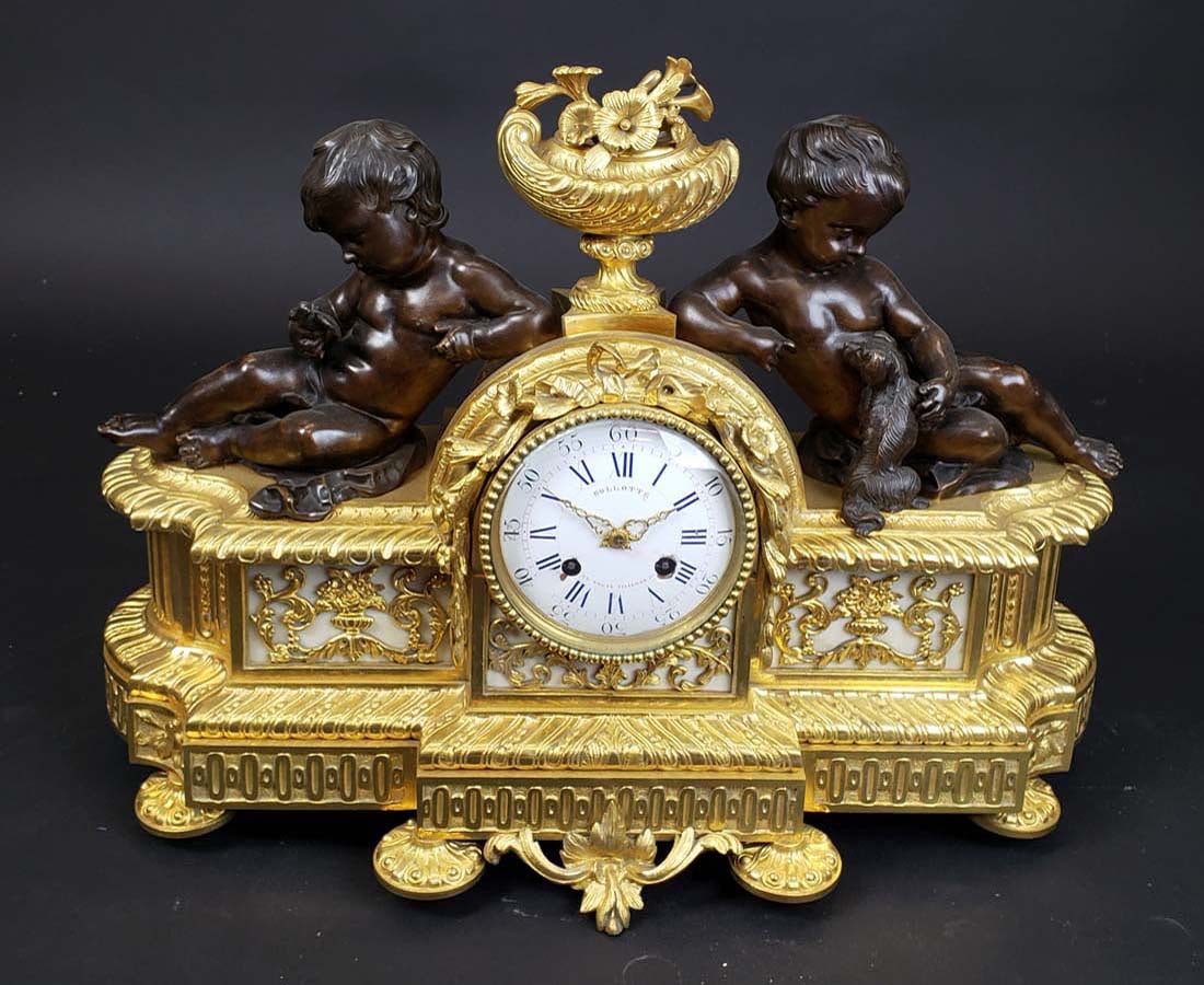 French Gilt & Patinated Bronze Clock by Bollotte Paris (1 of 8)