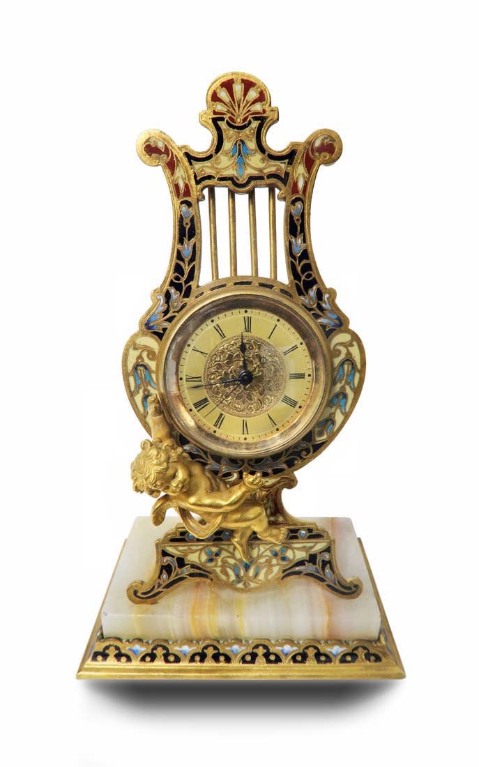 19th C. Champleve Figural Clock (1 of 1)