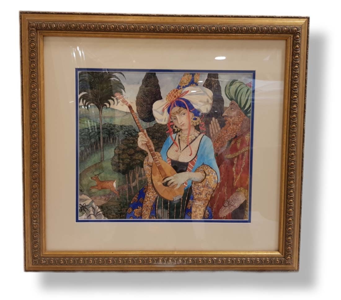 Watercolor Painting By OR: Watercolor Painting By OR. 25" x 22 1/4"