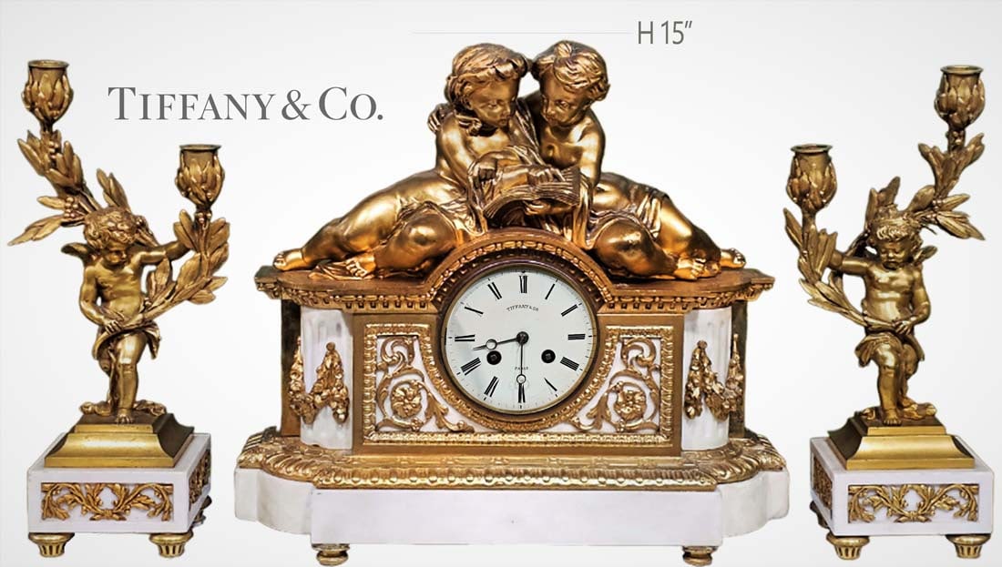 19th C. French Figural Bronze Mounted And Marble Clock Set (1 of 13)