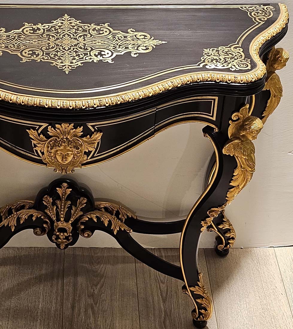French Louis XV Style Bronze Mounted Figural Ormolu Game Table / Desk - 2