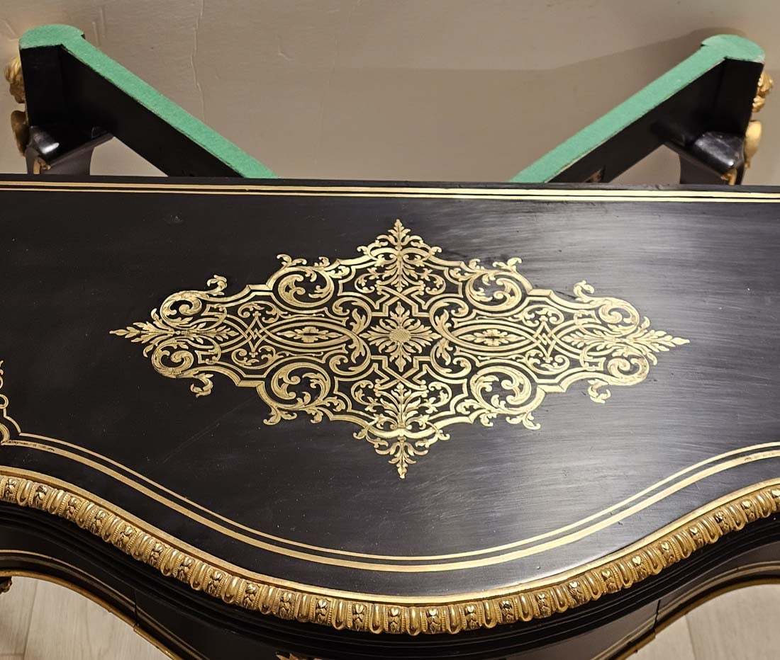 French Louis XV Style Bronze Mounted Figural Ormolu Game Table / Desk - 5