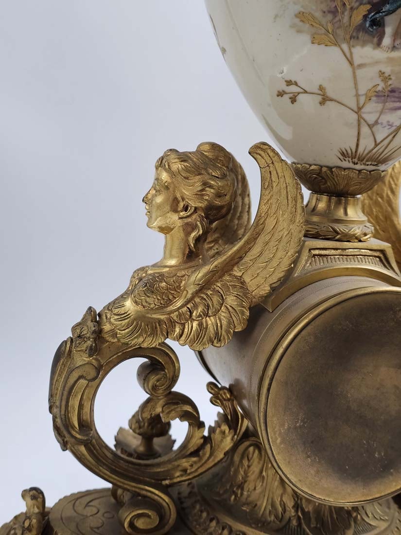 19th C. Figural Bronze Sevres Clock, Signed - 14