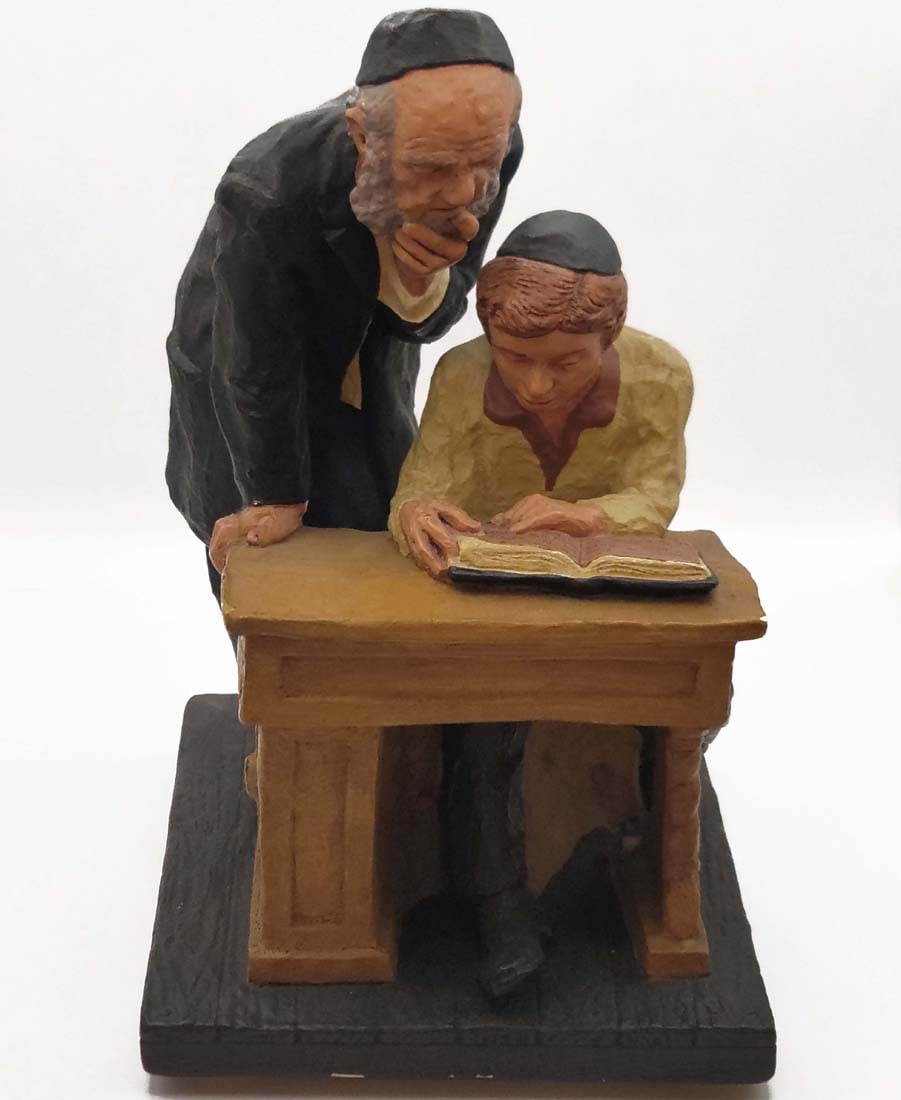 Signed And Numbered David Kaplan Jewish Rabbi Torah Figurine Sculpture, Circa 1974: Signed And Numbered David Kaplan Jewish Rabbi Torah Figurine Sculpture, Circa 1974. H 10 1/2" x W 6 1/2" x L 6 7/8"
