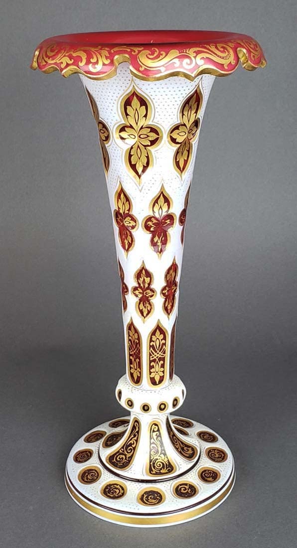 Pair of Large 19th C. Bohemian Vases - 2