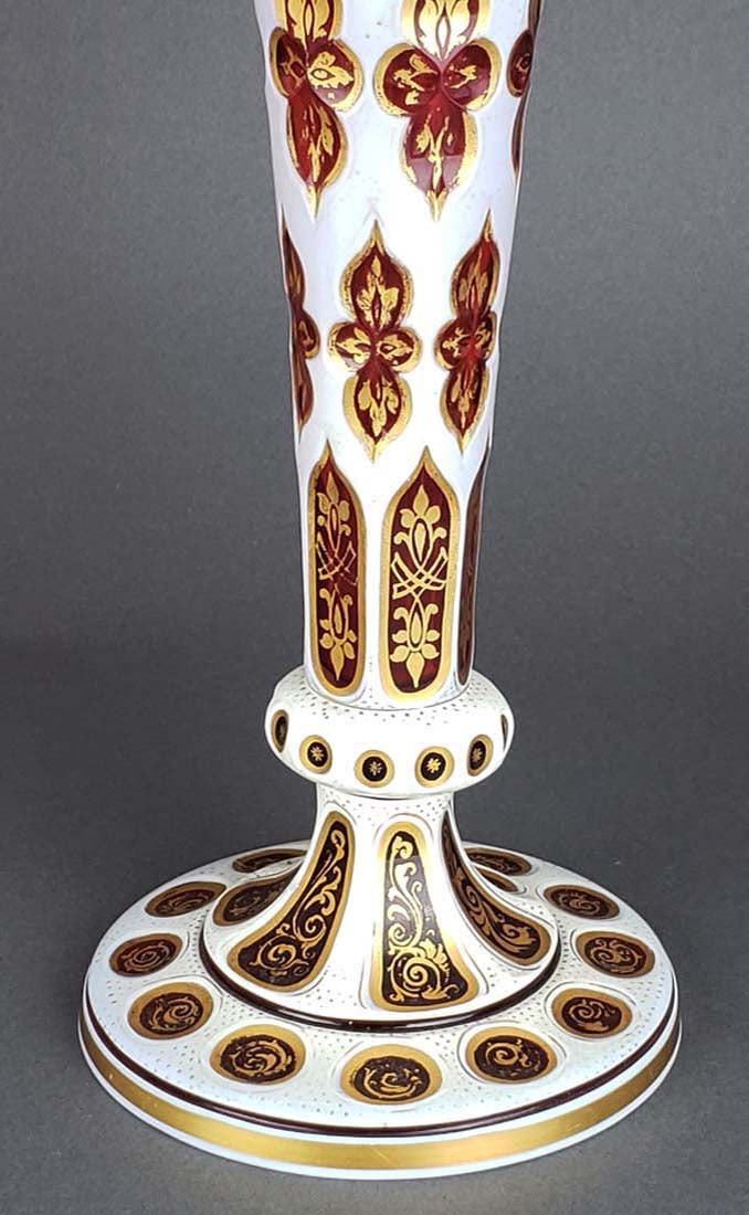 Pair of Large 19th C. Bohemian Vases - 4