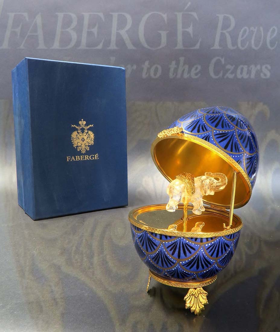 Large Faberge Pine Cone Elephant Musical Egg. Limited (1 of 7)