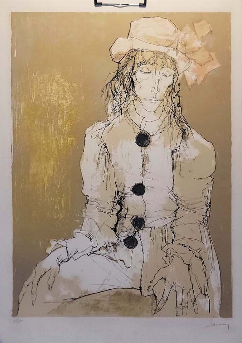Jean Jansem French Armenian (1920-2013) Lithograph On Paper Depicting A Sited Woman, Signed And Numb (1 of 4)