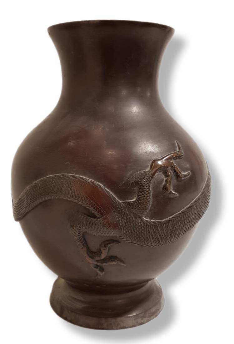 19th C Bronze Vase Japanese Meiji - 3