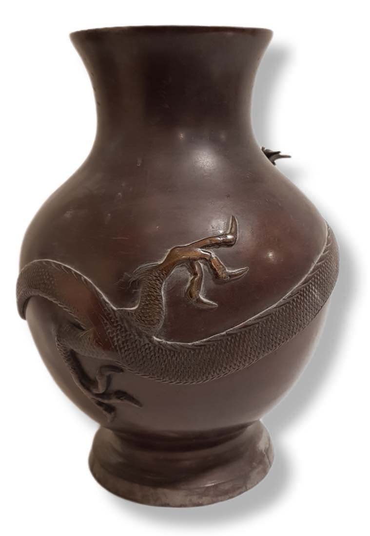 19th C Bronze Vase Japanese Meiji - 4