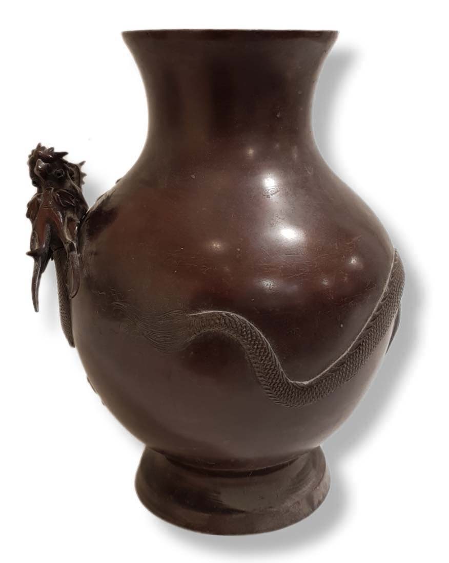19th C Bronze Vase Japanese Meiji - 5