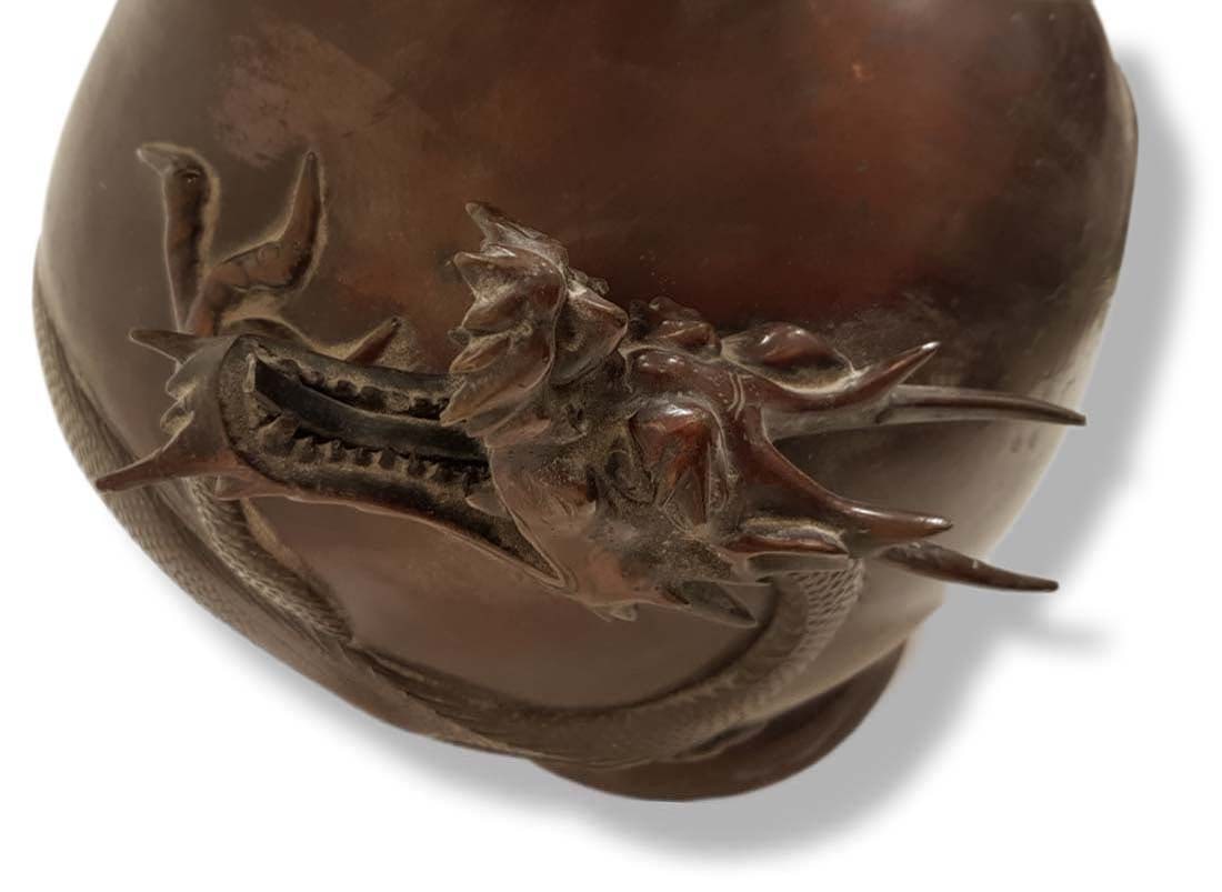 19th C Bronze Vase Japanese Meiji - 6