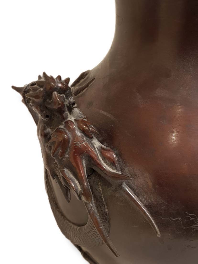 19th C Bronze Vase Japanese Meiji - 7