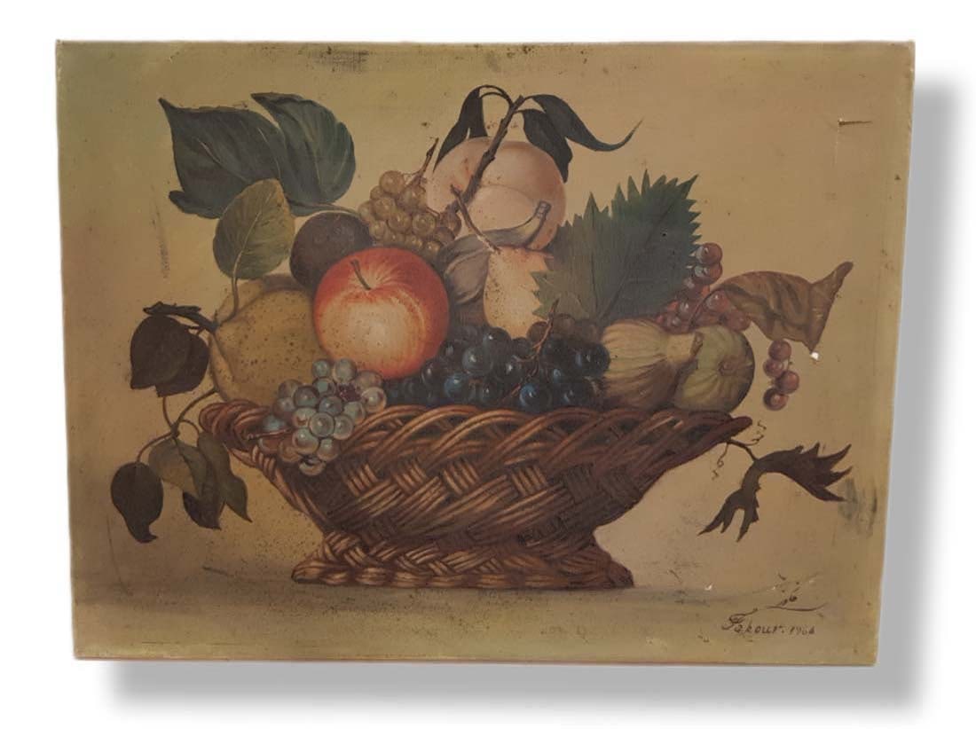 Oil On Canvas Painting By Fakour Circa 1906: Oil On Canvas Painting By Fakour Circa 1906. 23 5/8" x 18"