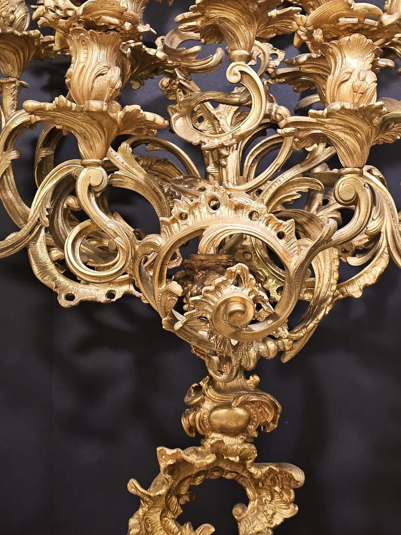 Large Pair Of 19th C. Monumental French Figural Bronze Candelabras - 3
