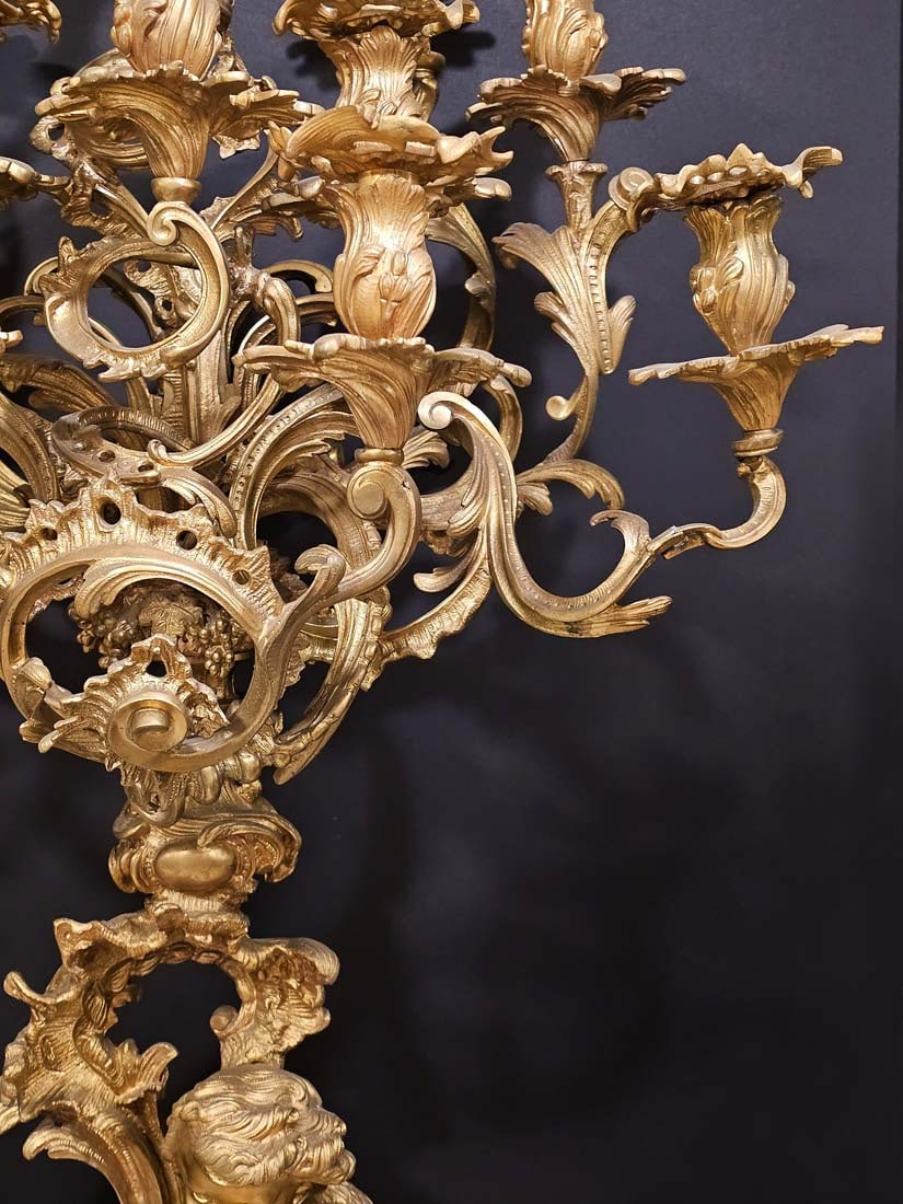 Large Pair Of 19th C. Monumental French Figural Bronze Candelabras - 4