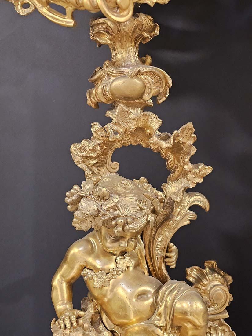 Large Pair Of 19th C. Monumental French Figural Bronze Candelabras - 6