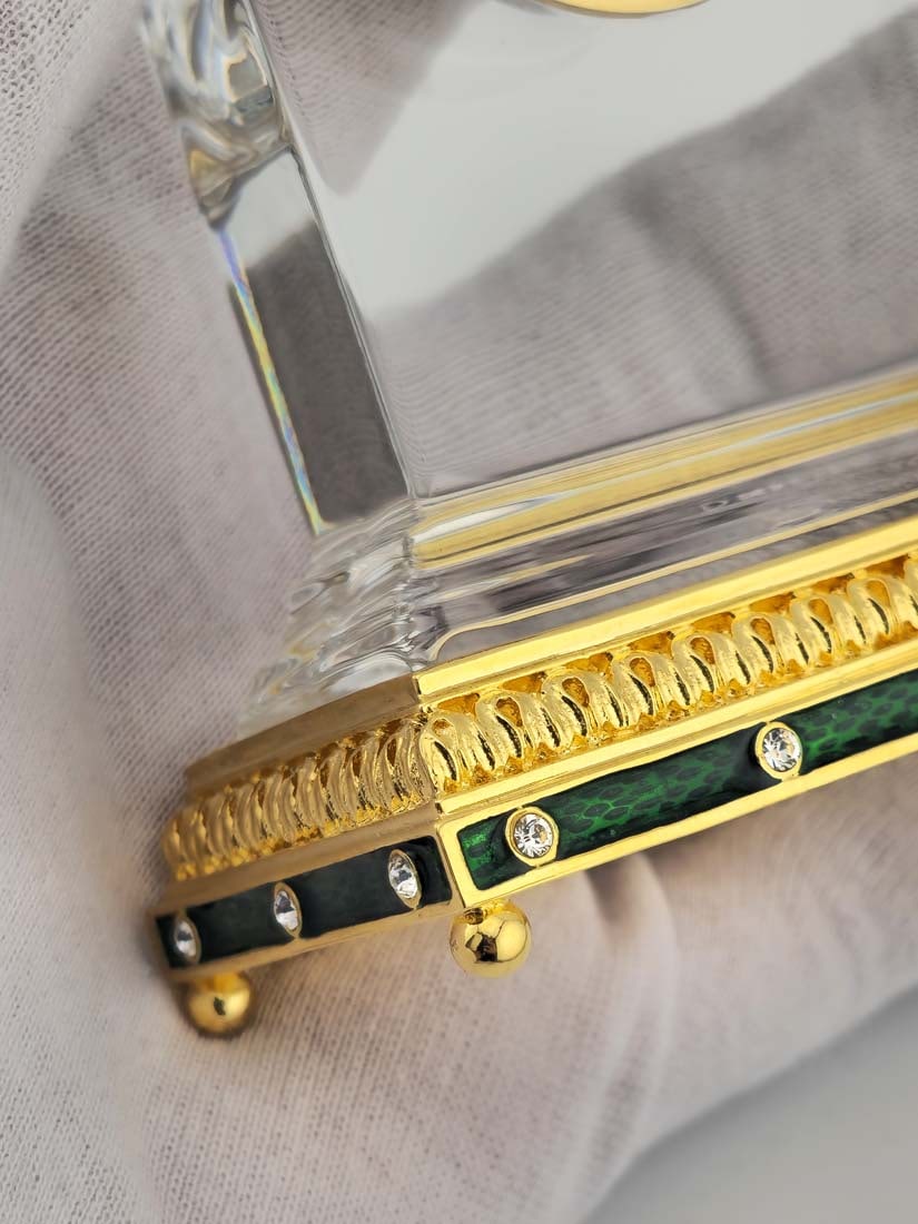 Faberge, Crystal Imperial Desk Clock - 4