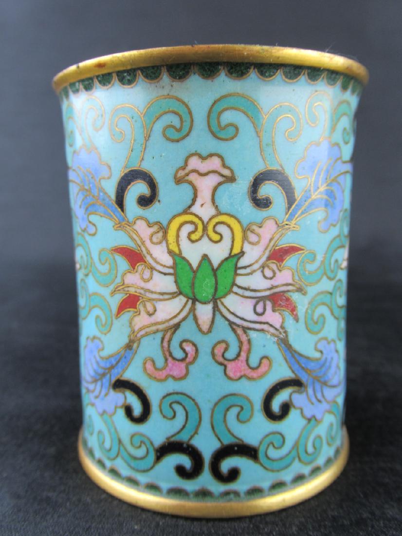 Chinese Cloisonne Brush Pot (1 of 4)