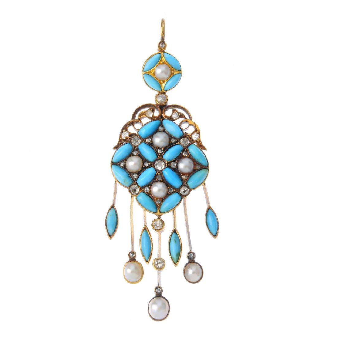 A mid Victorian gold, diamond and gem-set pendant, (1 of 2)