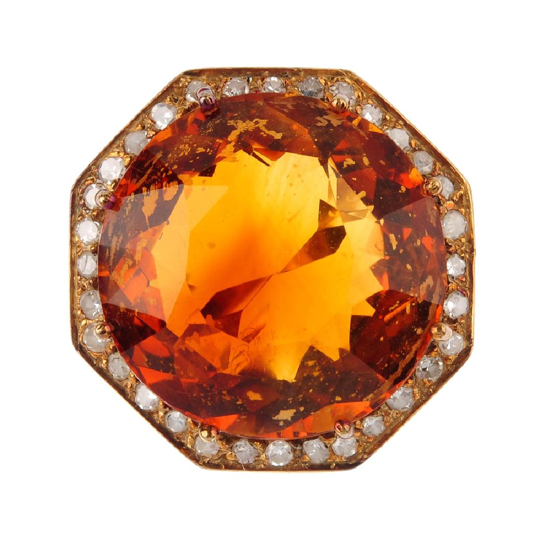 A diamond and citrine dress ring. The circular-shape (1 of 3)