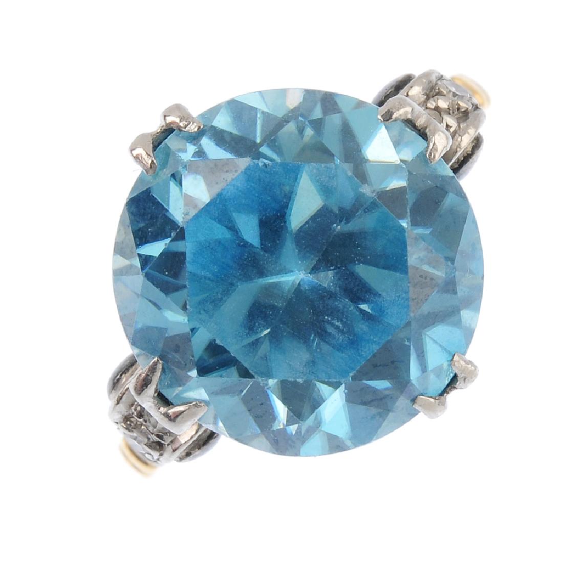 A zircon single-stone ring. The circular-shape blue (1 of 3)