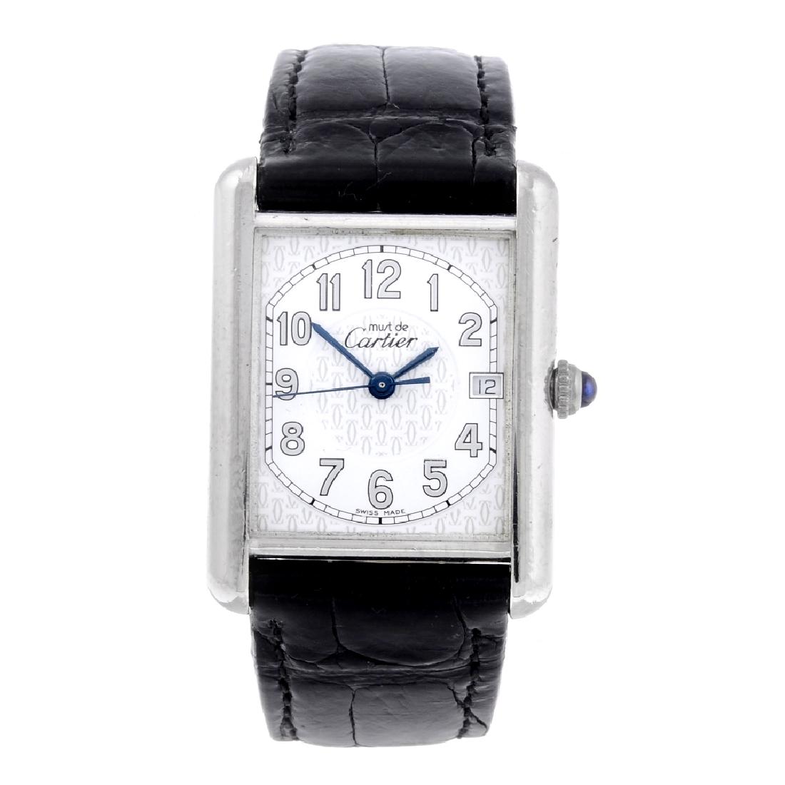 CARTIER - a Must De Cartier Tank wrist watch. Silver (1 of 4)