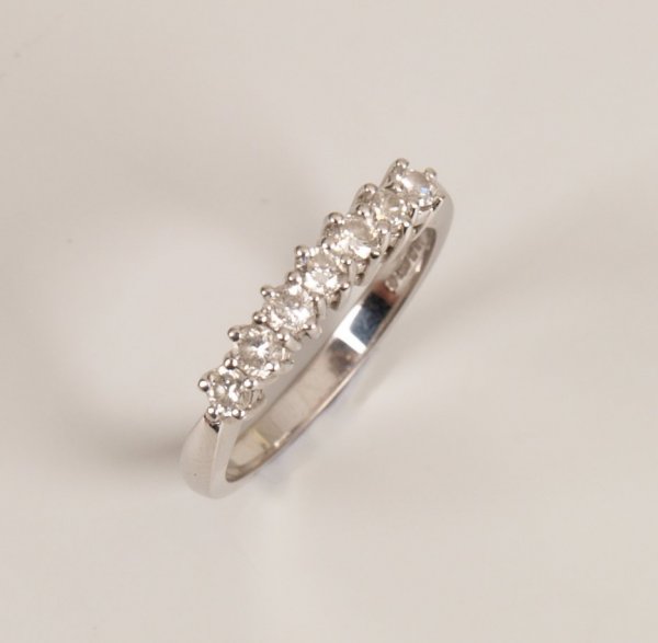 18ct white gold seven stone diamond half eternity 