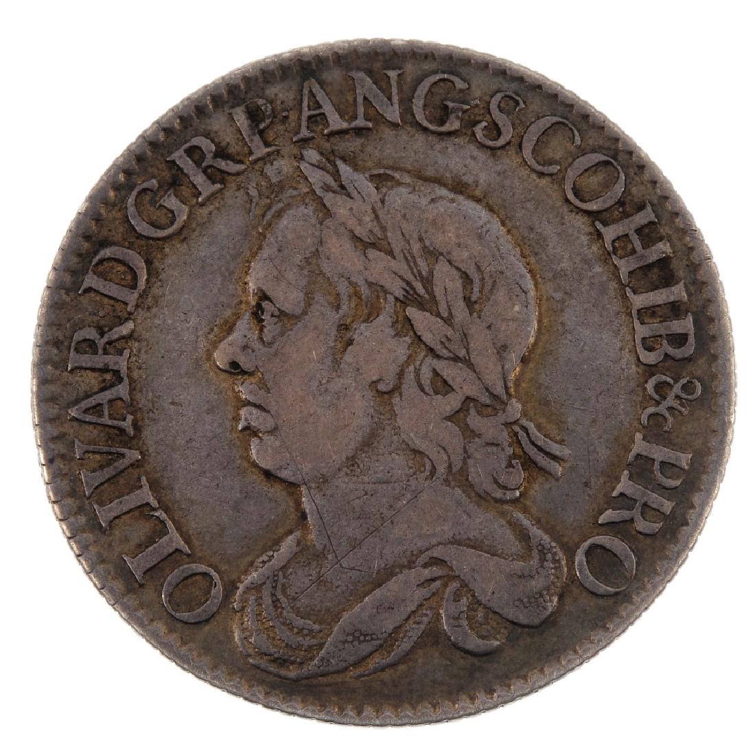 Oliver Cromwell, Shilling 1658 (S 3228). Fine. (1 of 3)