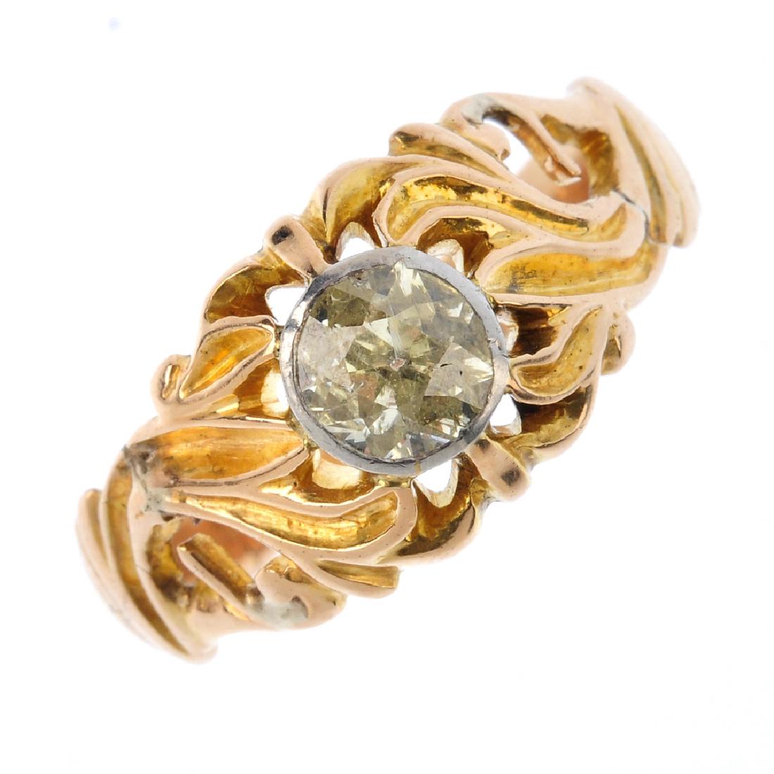 A diamond single-stone ring. The old-cut diamond (1 of 3)