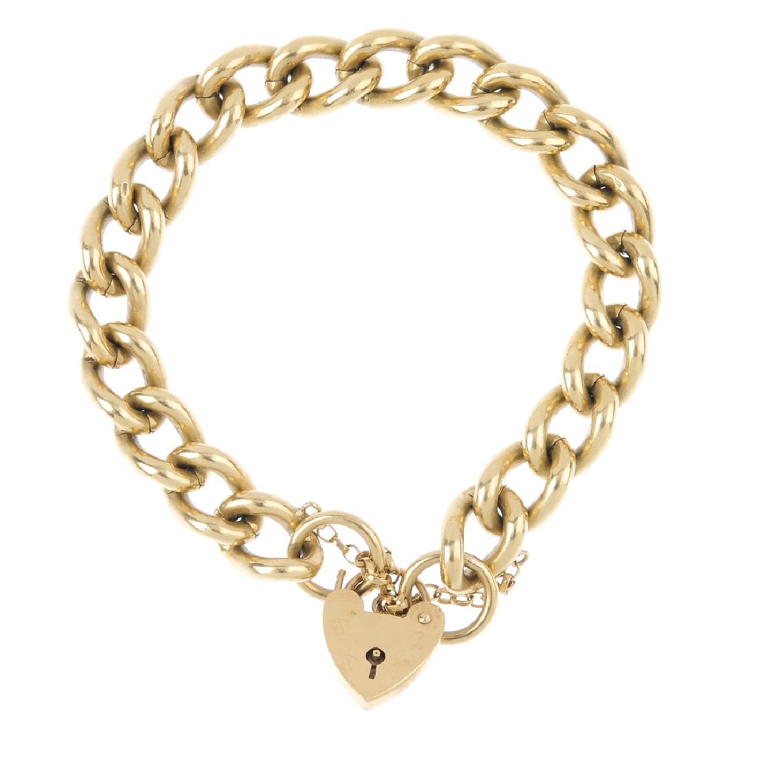 A 9ct gold bracelet. Designed as a series of curb (1 of 2)