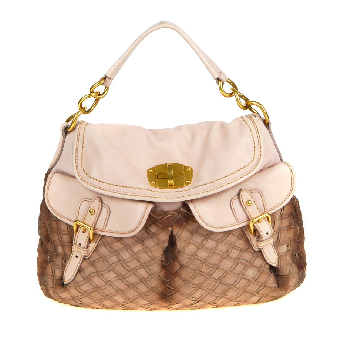 MIU MIU - a woven turn-lock hobo handbag. Designed with (1 of 8)