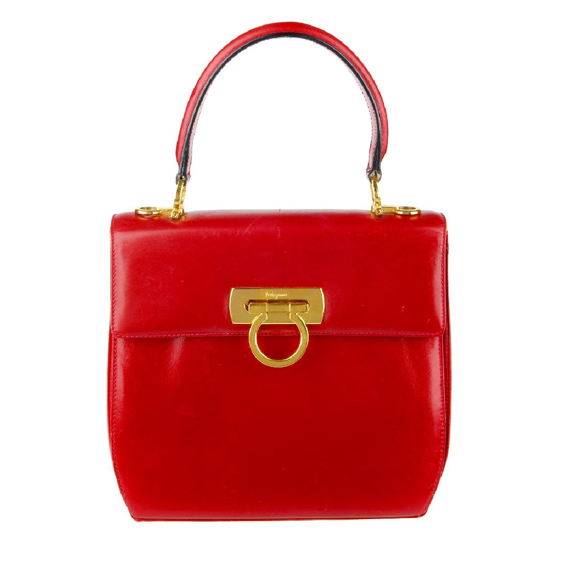 SALVATORE FERRAGAMO - a box handbag. Featuring a smooth (1 of 5)