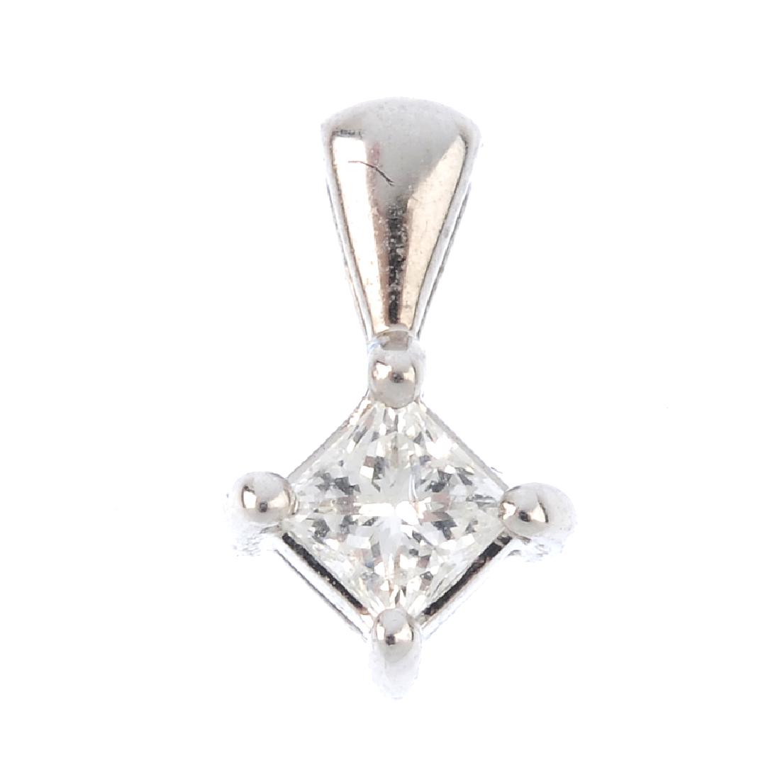 An 18ct gold diamond single-stone pendant. The (1 of 1)