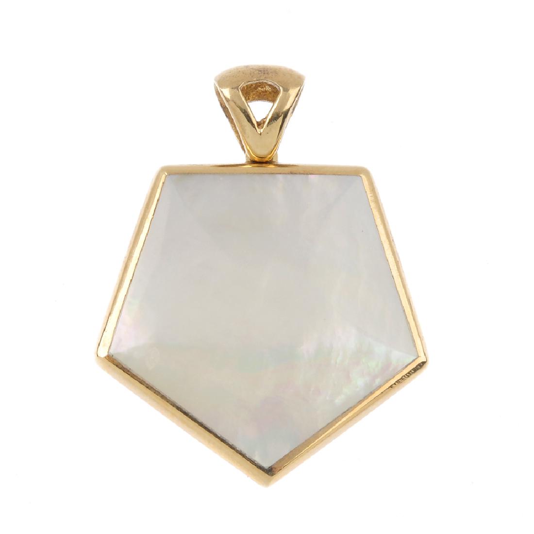 Two 9ct gold gem-set pendants. To include a (1 of 1)