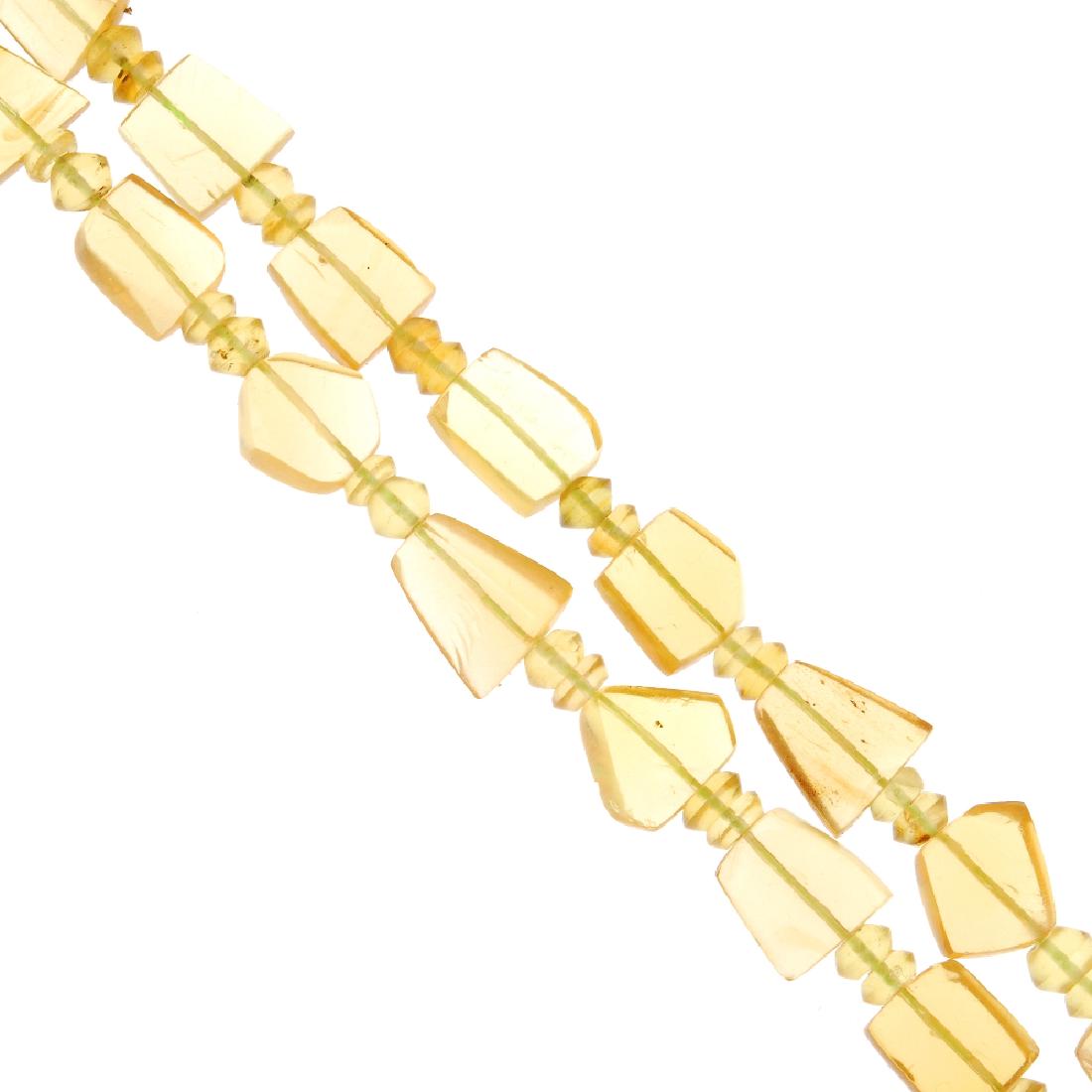 A natural Burmese amber necklace. Designed as a single (1 of 2)