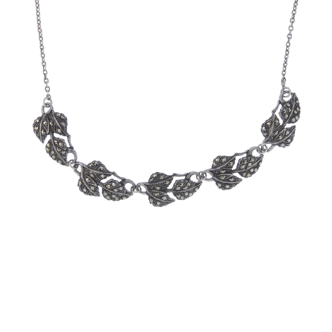 A selection of marcasite jewellery. To include a red (1 of 2)