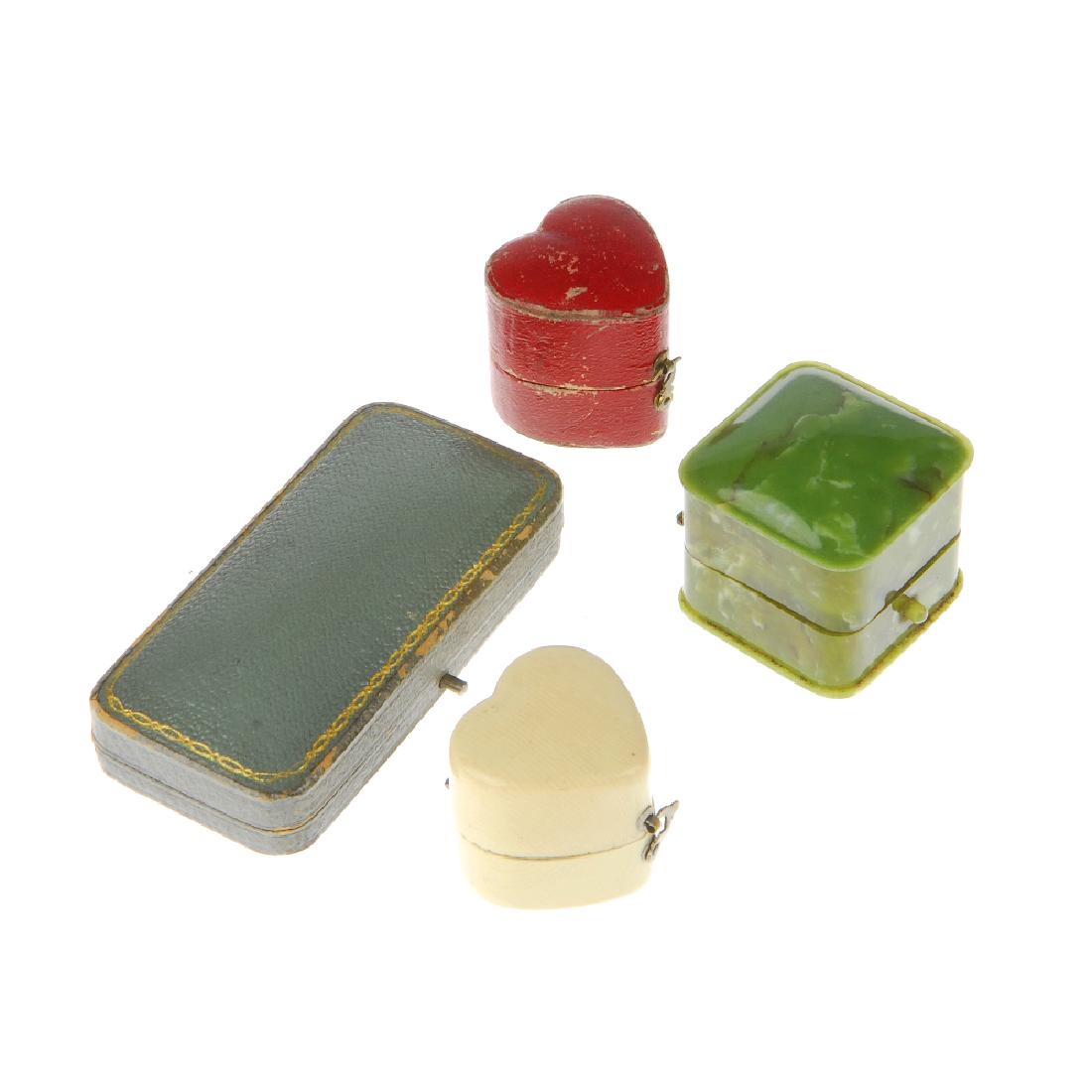 A bag containing forty-one antique jewellery cases. To (1 of 3)