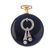 A diamond and black enamel fob watch. The circular dial