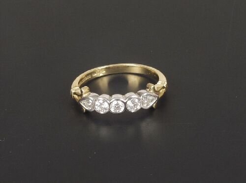 18ct gold five stone diamond half hoop