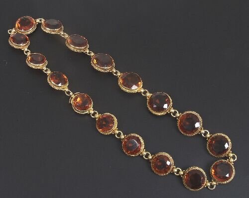 Victorian gold graduated citrine neckle