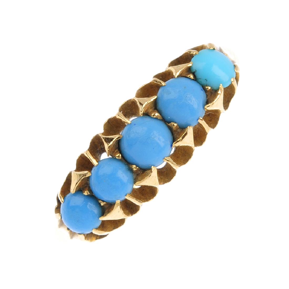 An Edwardian 18ct gold paste five-stone ring. The (1 of 3)