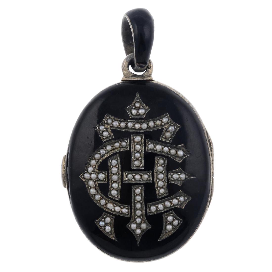 A late Victorian enamel and split pearl monogram (1 of 3)