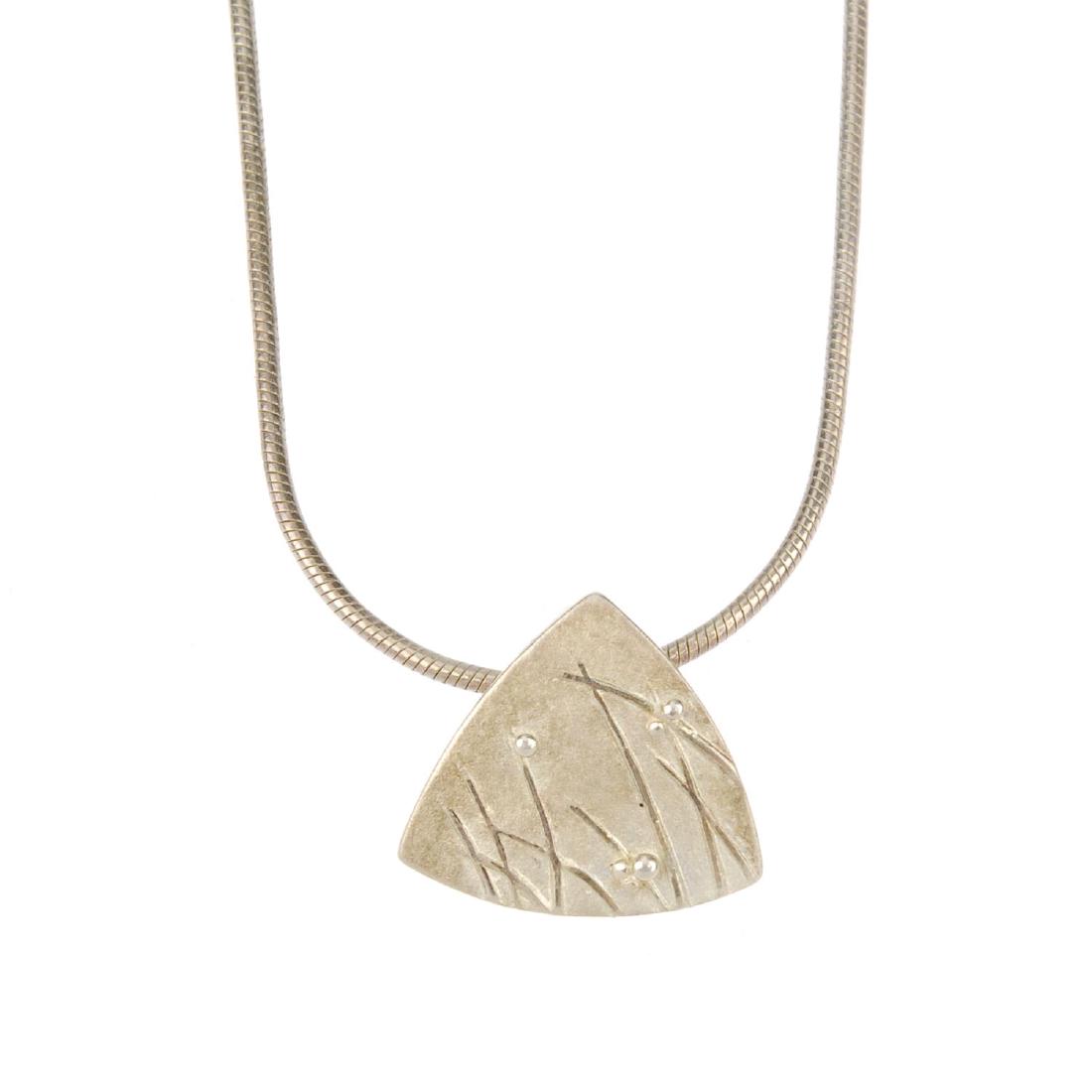 A selection of designer costume jewellery. To include: A selection of designer costume jewellery. To include an Ola Gorie ear stud and pendant set, a further pair of ear studs, a Ciro necklace, two pairs of Napier ear clips and two pairs of Monet ear clip