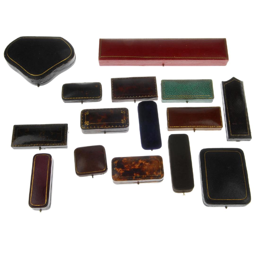 Thirty-six mainly antique jewellery cases. To include (1 of 6)