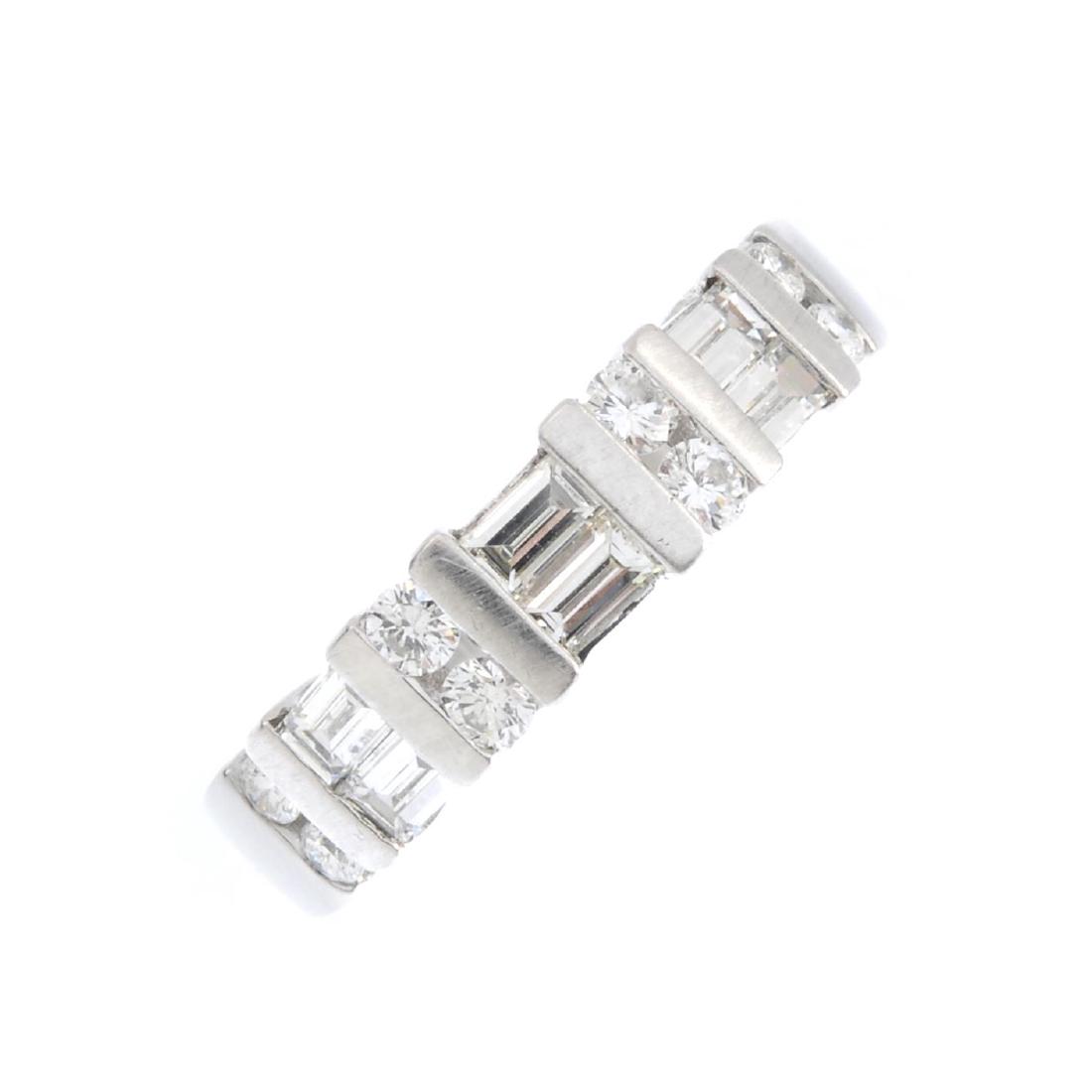 A platinum diamond half eternity ring. Designed as a (1 of 4)