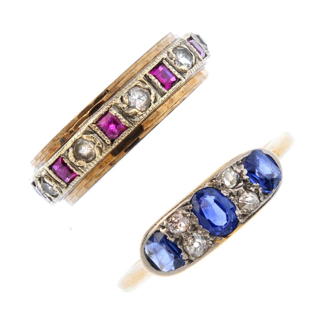 Two gem-set rings. To include an oval-shape sapphire (1 of 3)