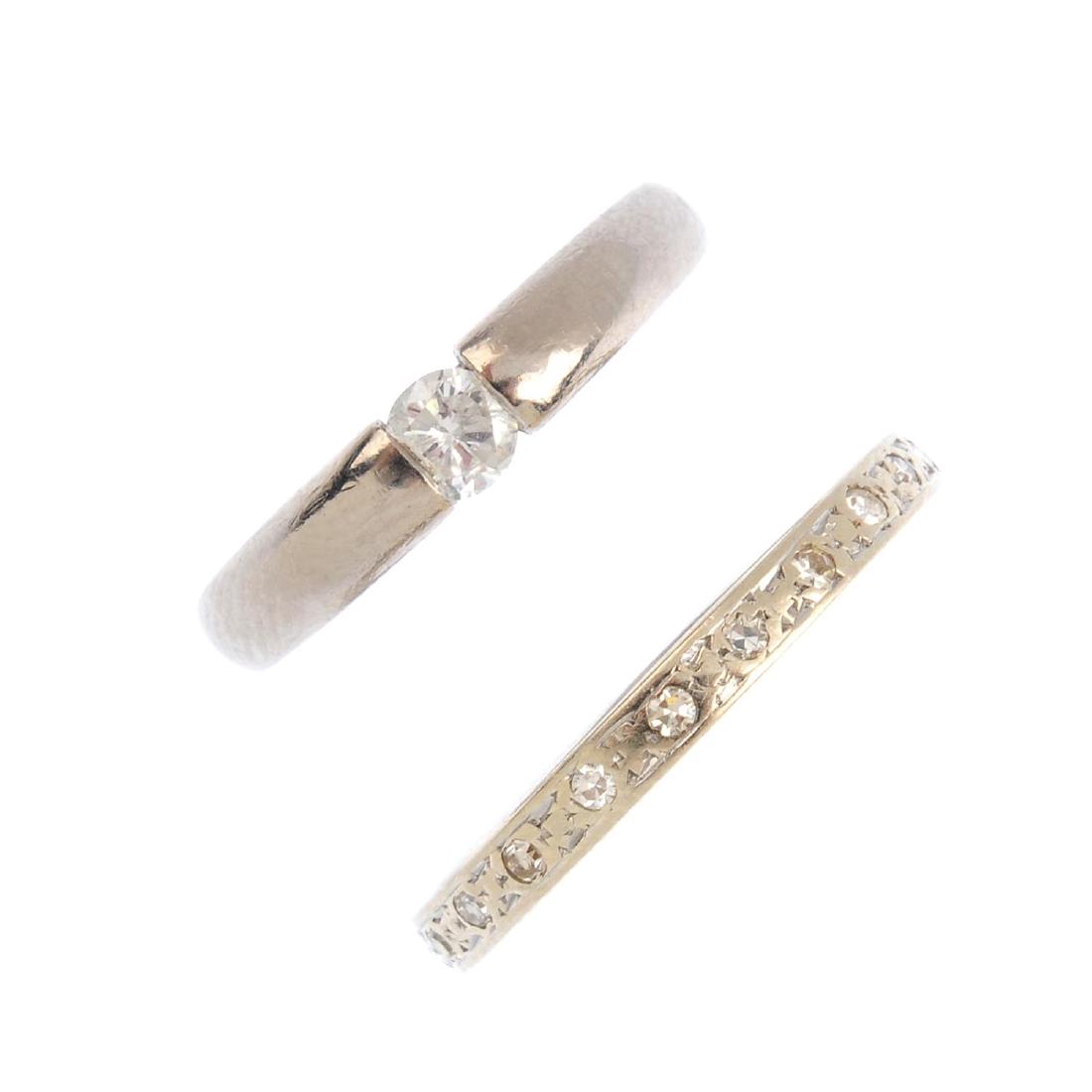 Two diamond rings. To include an 18ct gold (1 of 3)